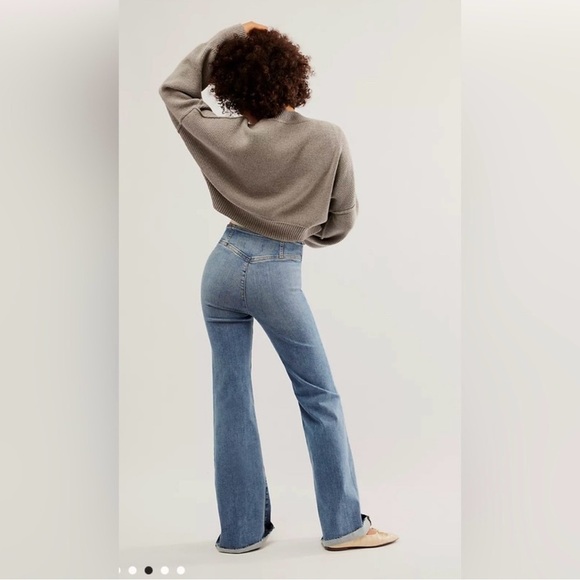 Free People CRVY Wild Honey Denim- High Tide - Picture 2 of 7